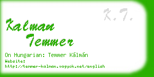 kalman temmer business card