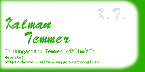 kalman temmer business card